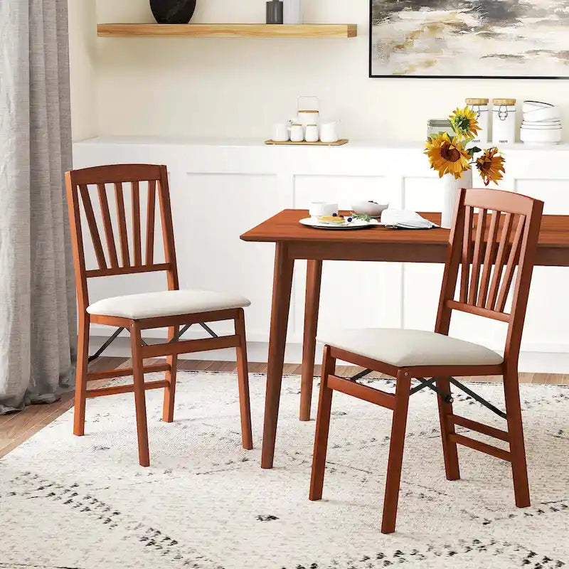 Chaises de cuisine avec cadre en bois d'hévéa et assise rembourrée