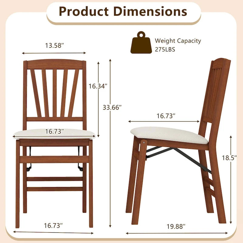 Chaises de cuisine avec cadre en bois d'hévéa et assise rembourrée