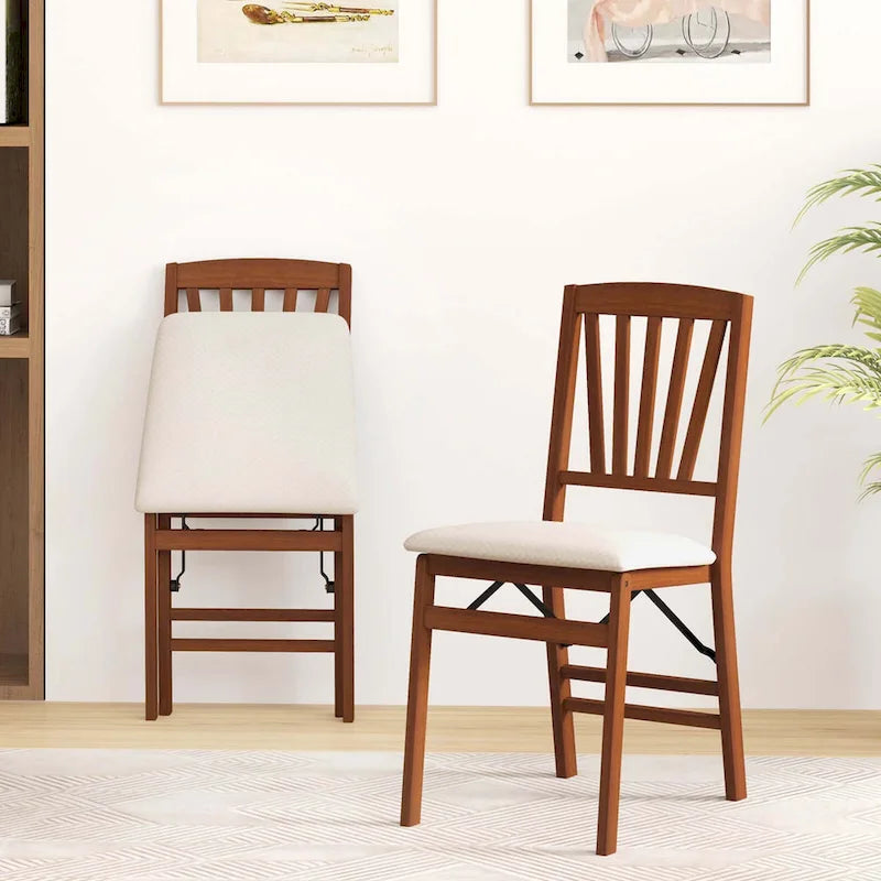 Chaises de cuisine avec cadre en bois d'hévéa et assise rembourrée
