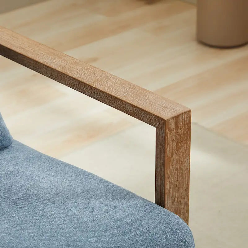 Fauteuil d'appoint pivotant à 360 degrés avec accoudoirs et piètement en bois massif