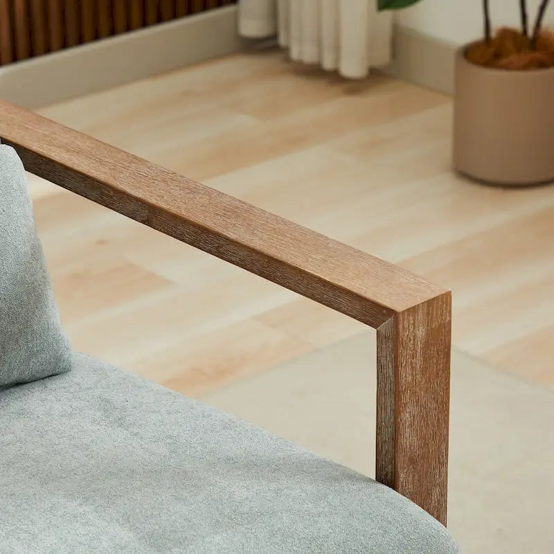 Fauteuil d'appoint pivotant à 360 degrés avec accoudoirs et piètement en bois massif
