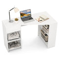 Bureau d'ordinateur en L avec tiroir et étagères de rangement pour la maison