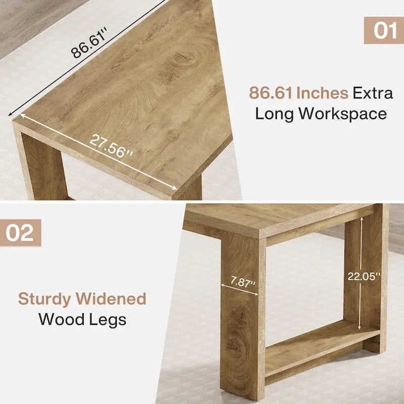 Bureau extra long Table de travail Bureau grande station de travail