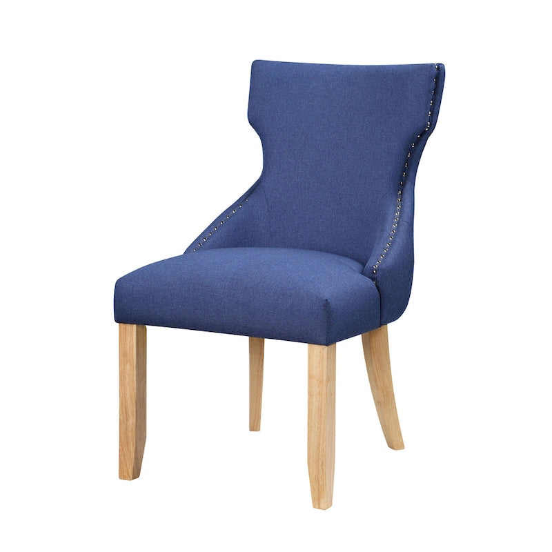 Chaises d'appoint contemporaines en bois à dossier haut capitonné