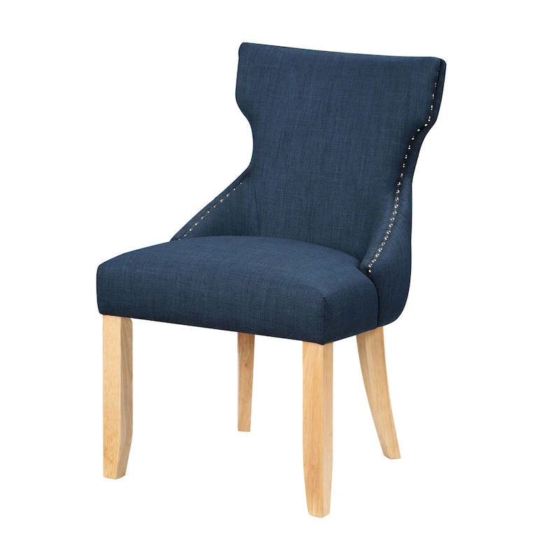 Chaises d'appoint contemporaines en bois à dossier haut capitonné