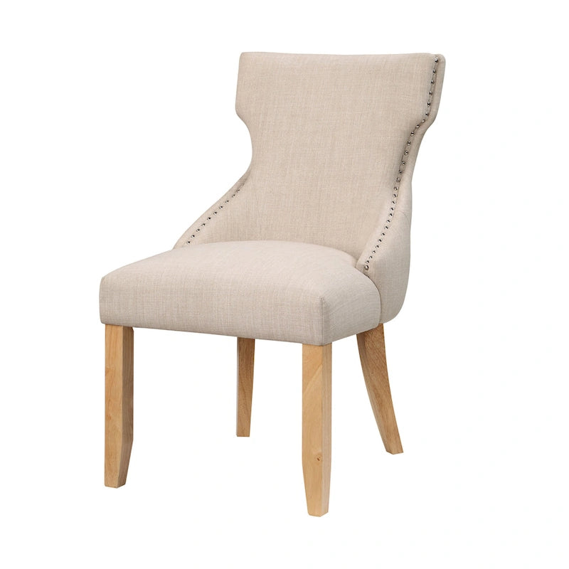 Chaises d'appoint contemporaines en bois à dossier haut capitonné