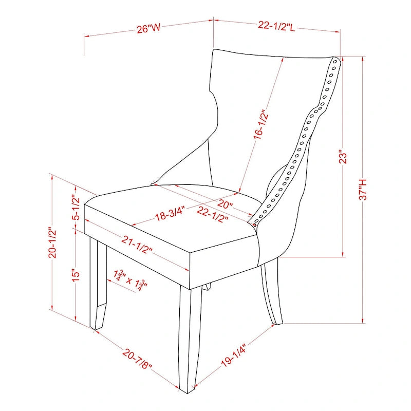 Chaises d'appoint contemporaines en bois à dossier haut capitonné