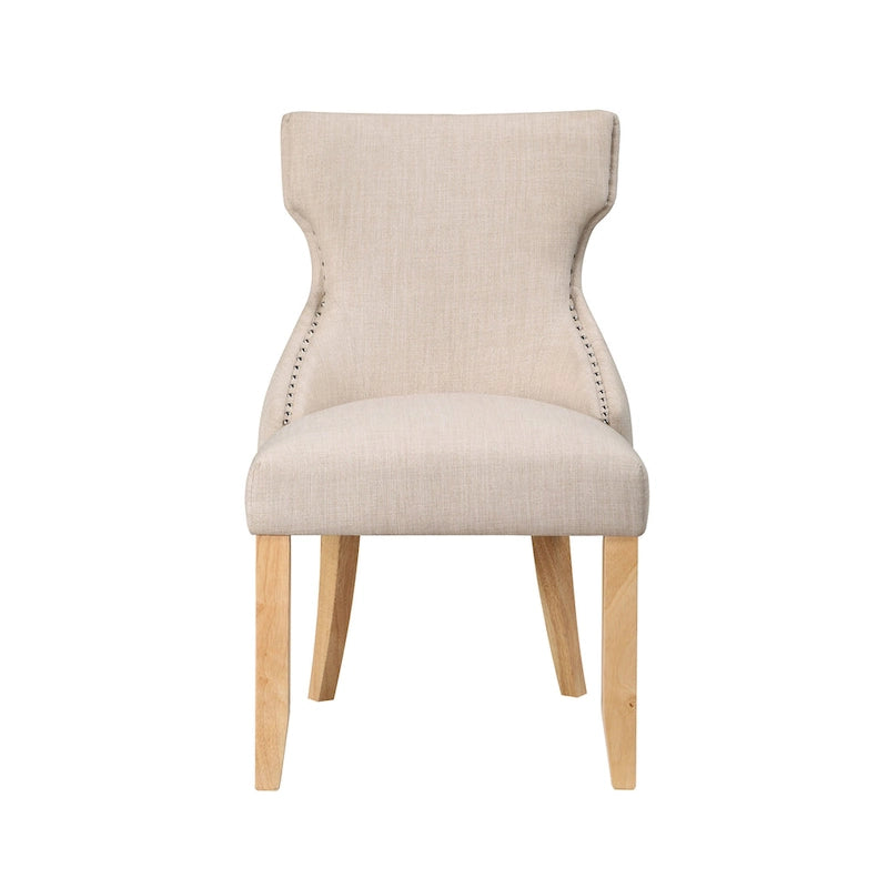 Chaises d'appoint contemporaines en bois à dossier haut capitonné