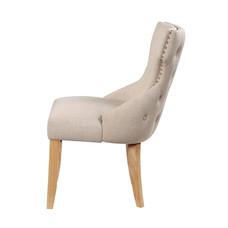 Chaises d'appoint contemporaines en bois à dossier haut capitonné
