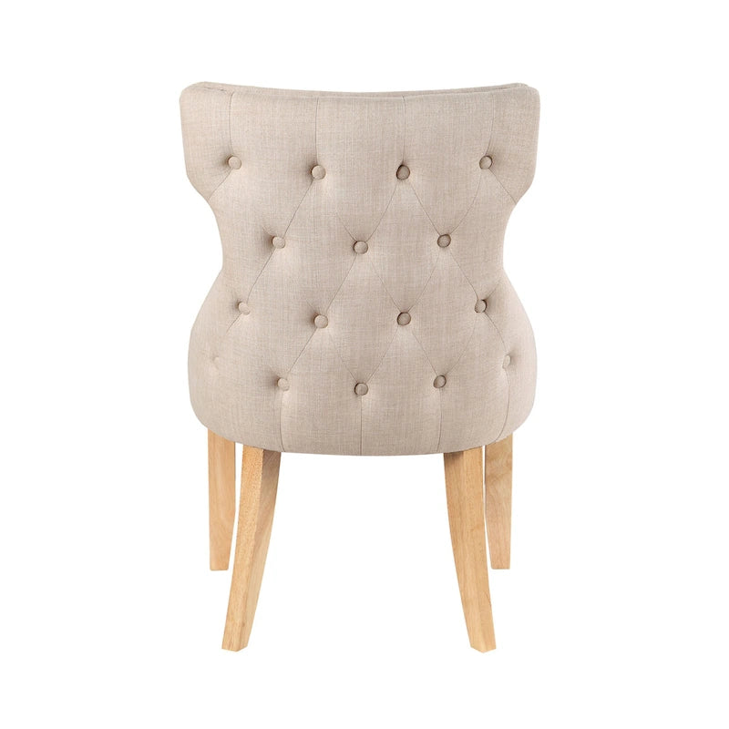 Chaises d'appoint contemporaines en bois à dossier haut capitonné