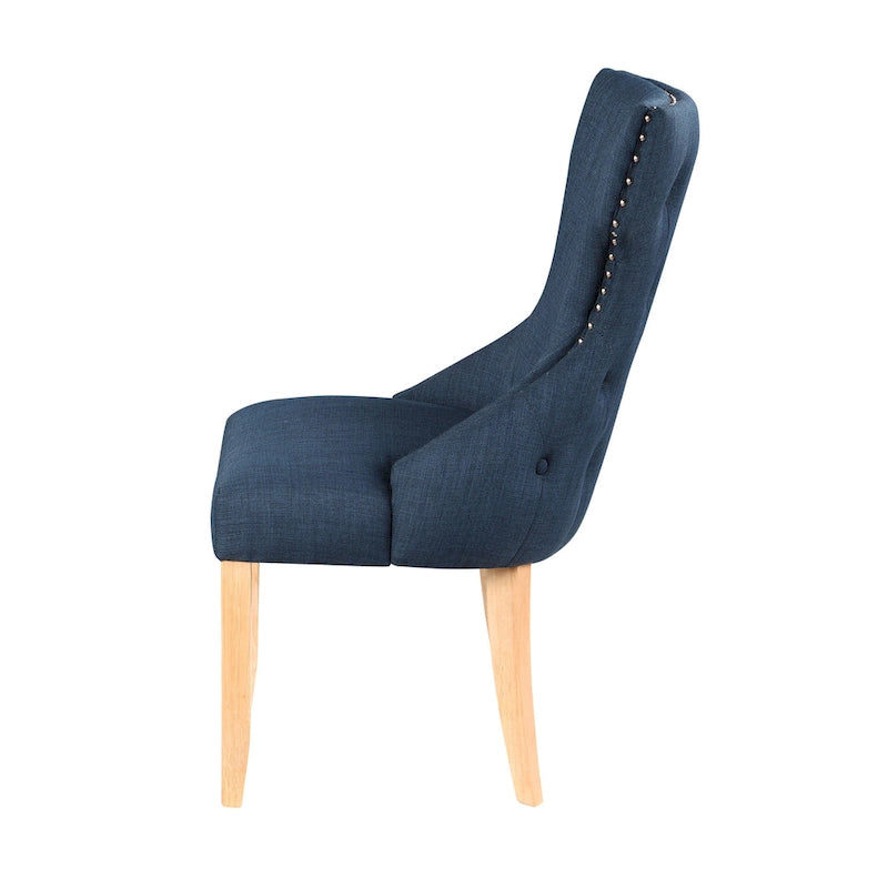 Chaises d'appoint contemporaines en bois à dossier haut capitonné