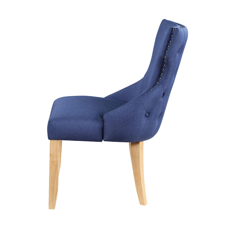Chaises d'appoint contemporaines en bois à dossier haut capitonné