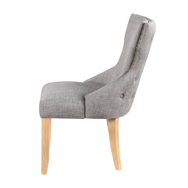 Chaises d'appoint contemporaines en bois à dossier haut capitonné