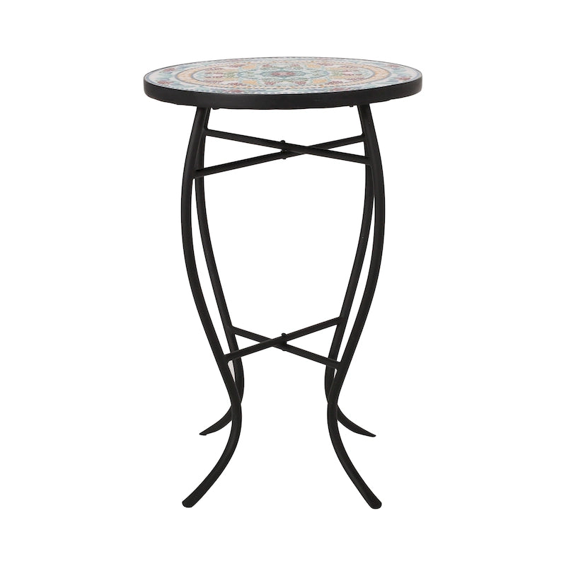 Table d'appoint d'intérieur avec plateau en carrelage