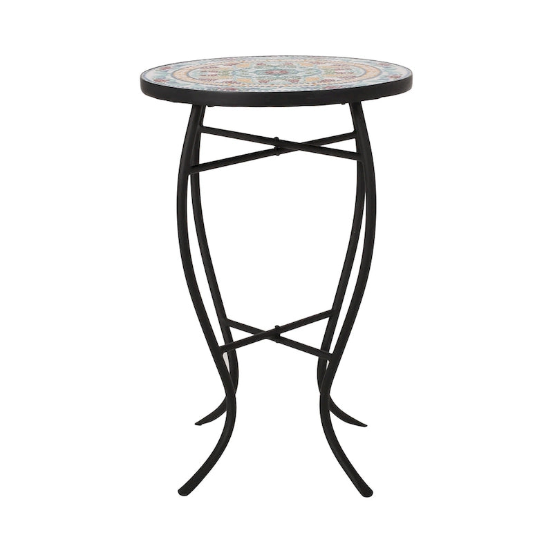 Table d'appoint d'intérieur avec plateau en carrelage
