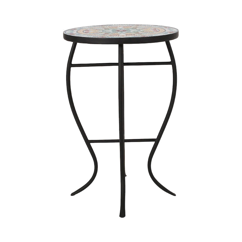 Table d'appoint d'intérieur avec plateau en carrelage