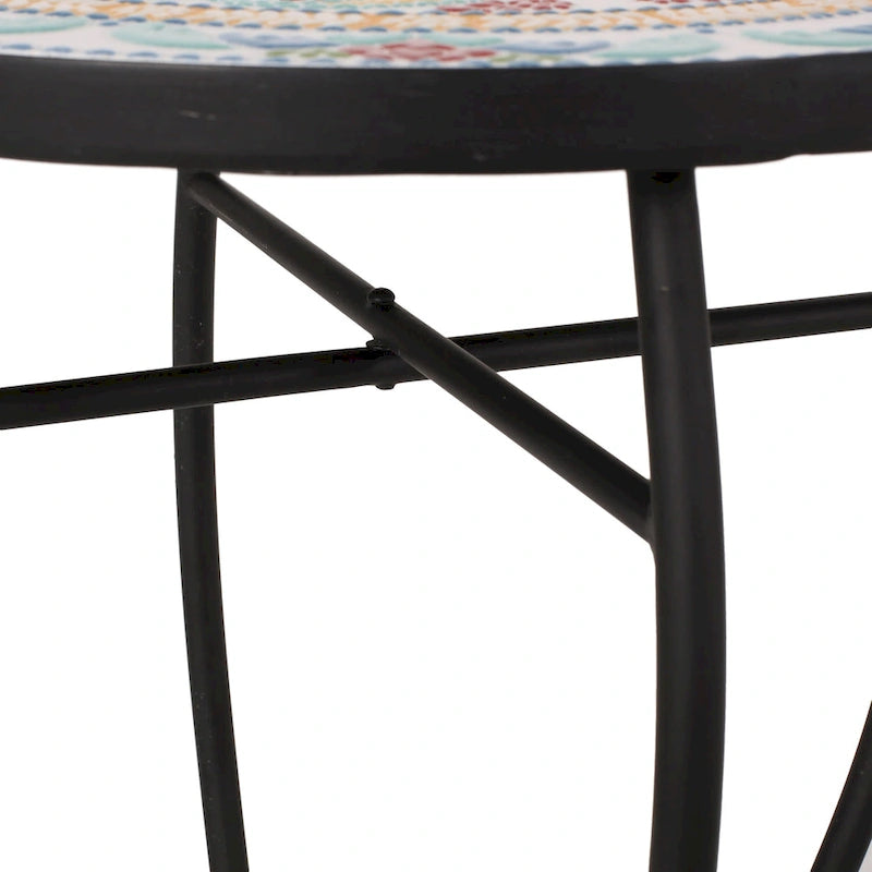 Table d'appoint d'intérieur avec plateau en carrelage