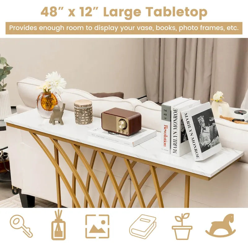 Console moderne, table d'appoint, table d'entrée longue