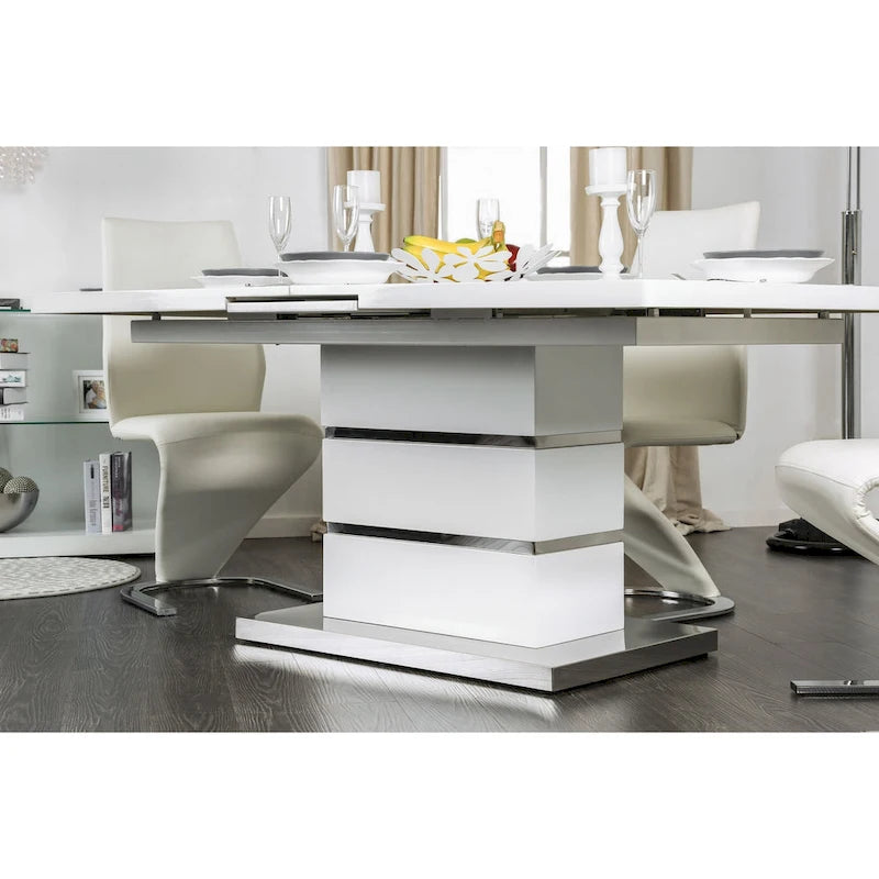 Table à manger extensible en bois blanc de 78 pouces