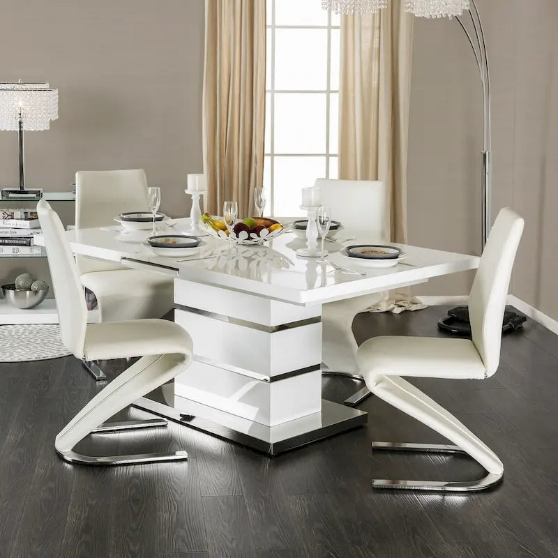 Table à manger extensible en bois blanc de 78 pouces