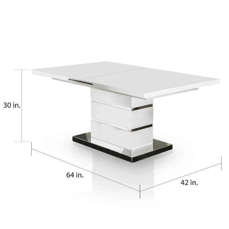 Table à manger extensible en bois blanc de 78 pouces