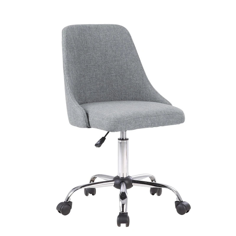 Chaise de bureau en tissu avec piètement chromé