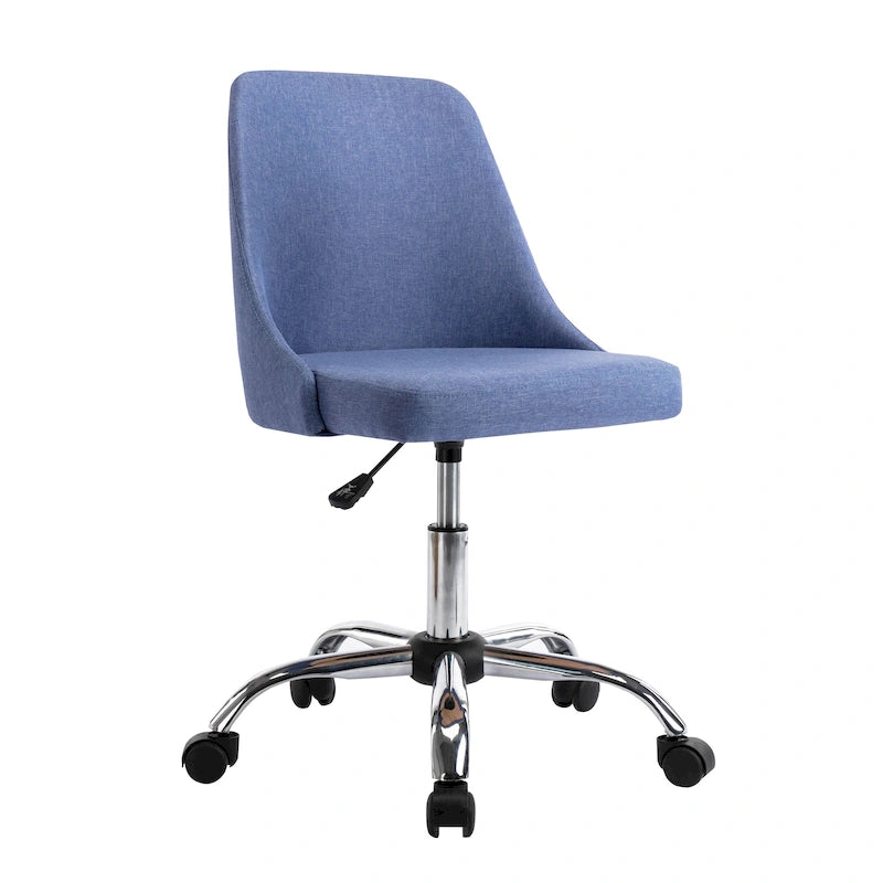 Chaise de bureau en tissu avec piètement chromé