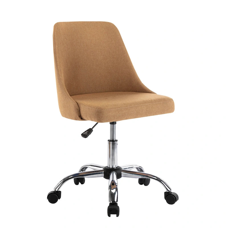 Chaise de bureau en tissu avec piètement chromé