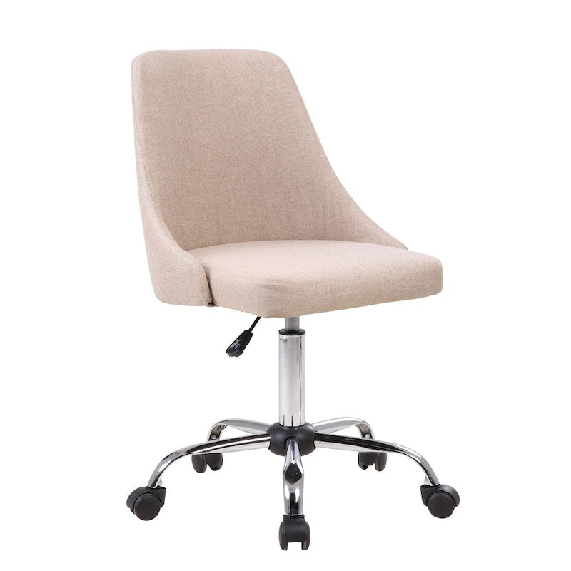 Chaise de bureau en tissu avec piètement chromé