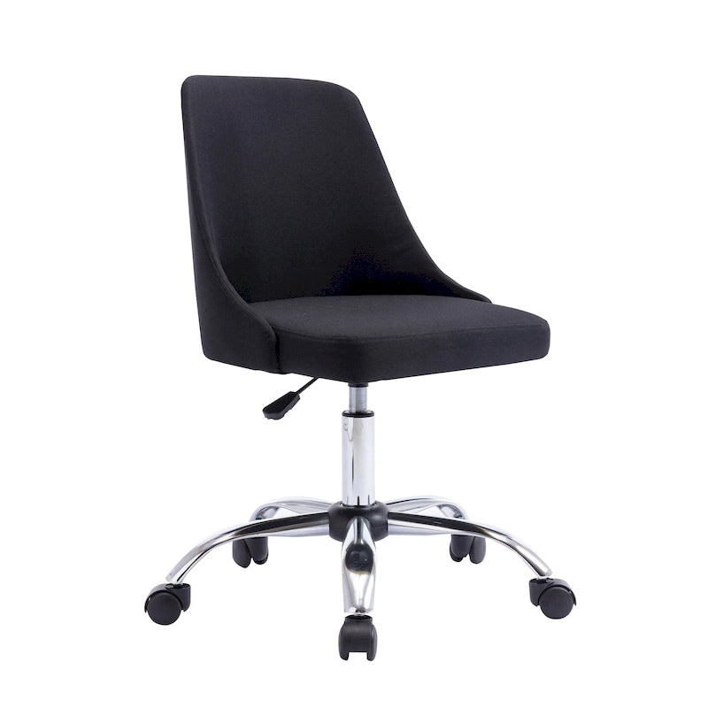 Chaise de bureau en tissu avec piètement chromé