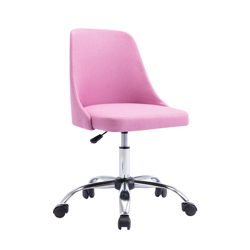 Chaise de bureau en tissu avec piètement chromé