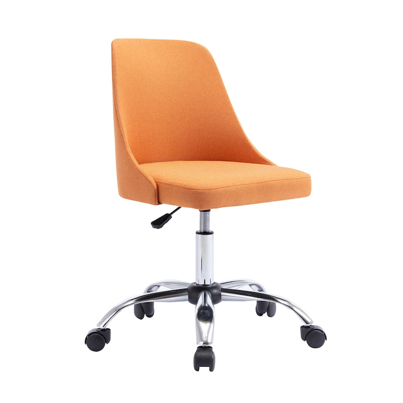 Chaise de bureau en tissu avec piètement chromé