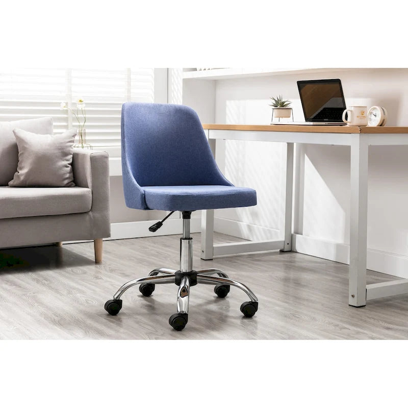 Chaise de bureau en tissu avec piètement chromé
