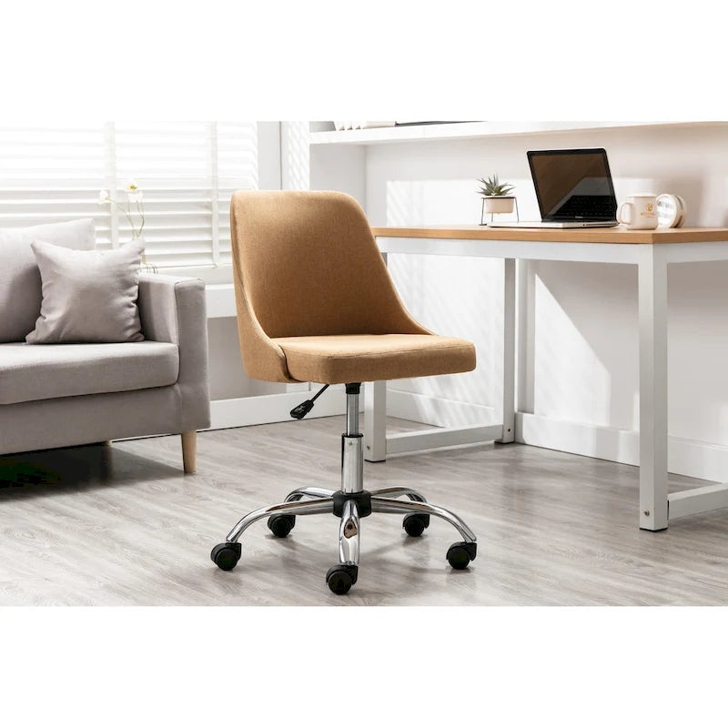 Chaise de bureau en tissu avec piètement chromé