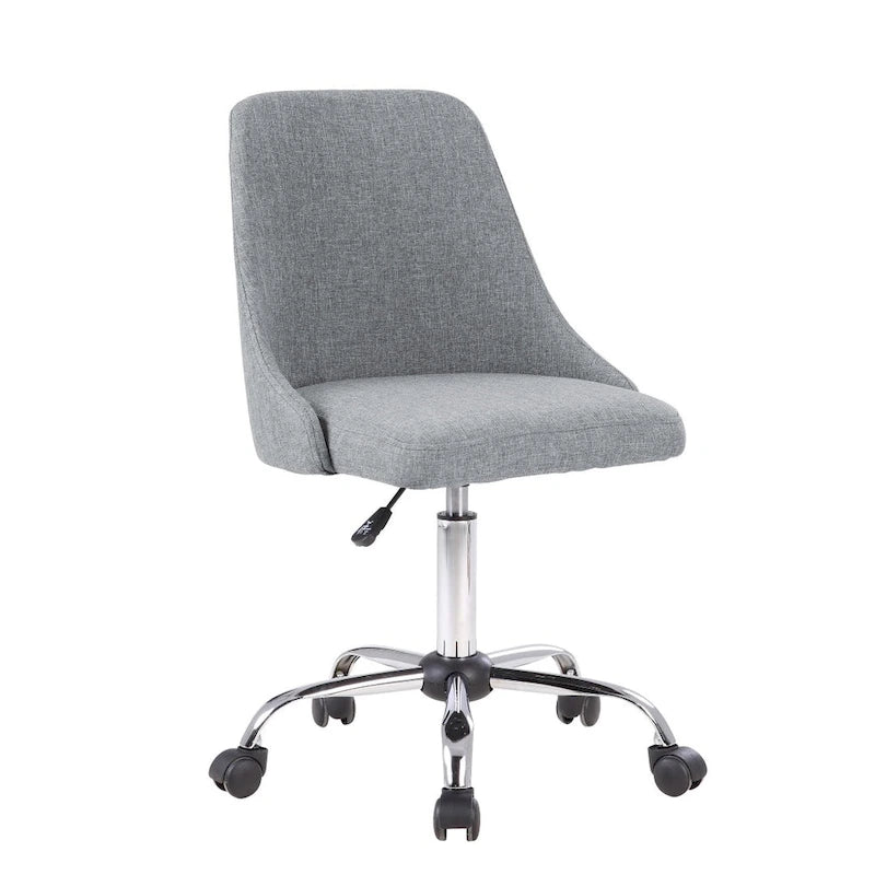 Chaise de bureau en tissu avec piètement chromé