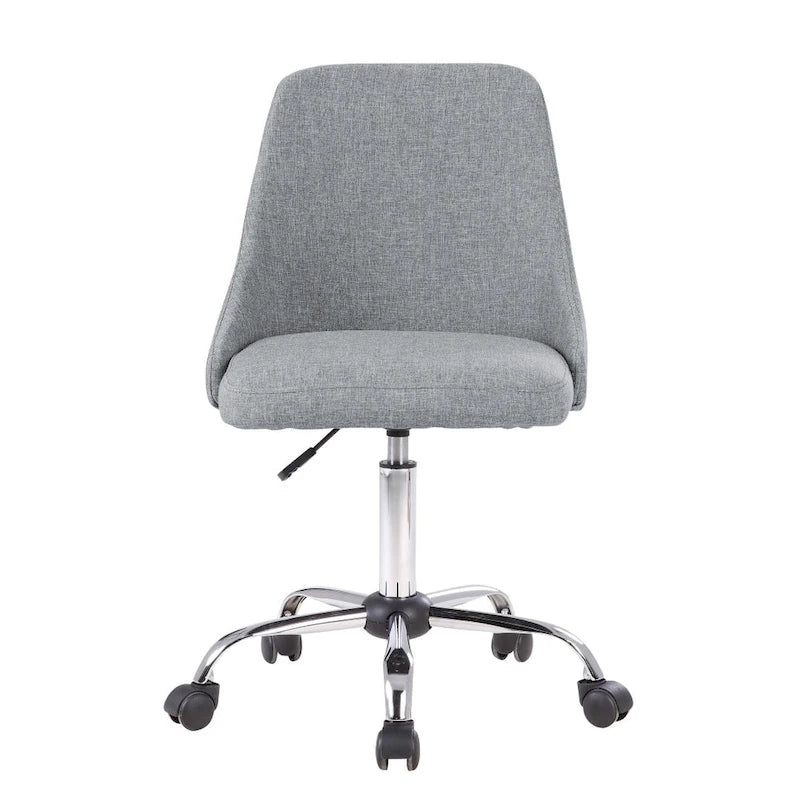 Chaise de bureau en tissu avec piètement chromé
