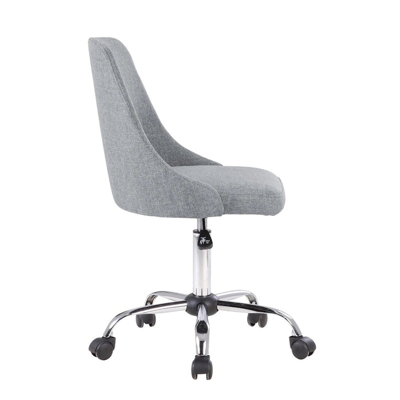 Chaise de bureau en tissu avec piètement chromé