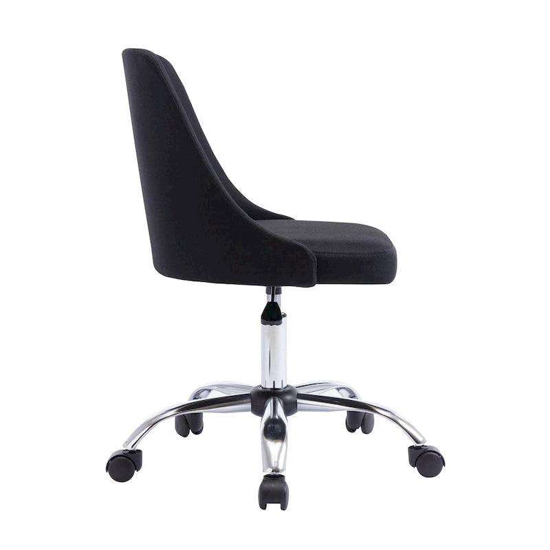 Chaise de bureau en tissu avec piètement chromé