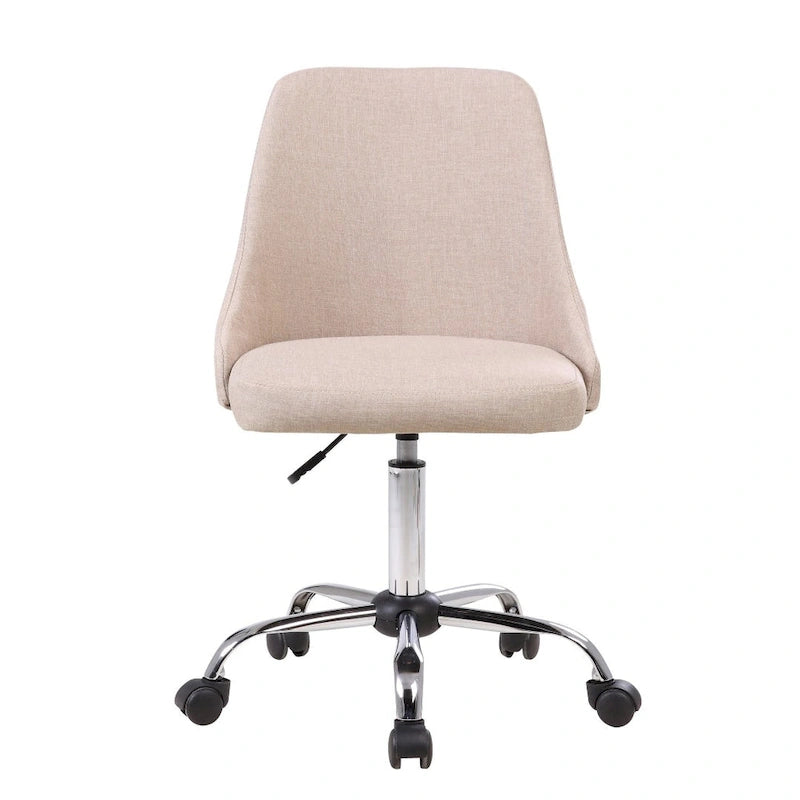 Chaise de bureau en tissu avec piètement chromé