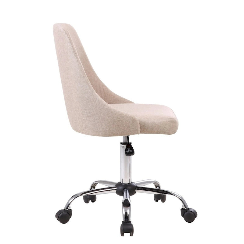 Chaise de bureau en tissu avec piètement chromé