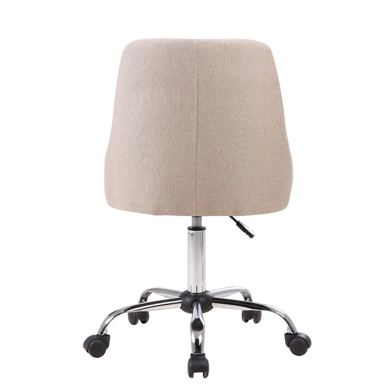 Chaise de bureau en tissu avec piètement chromé