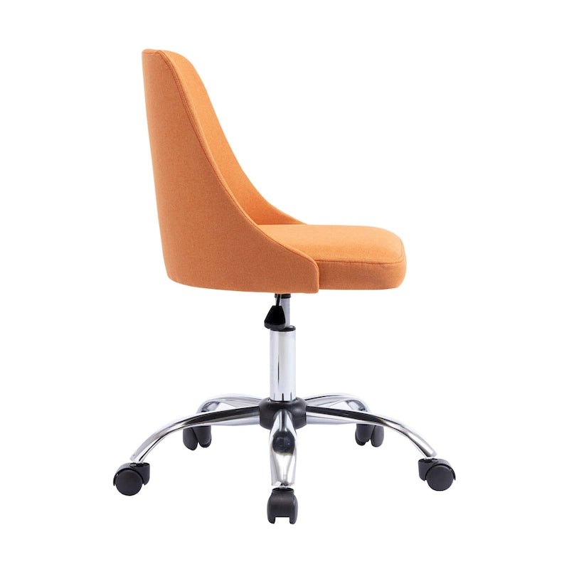 Chaise de bureau en tissu avec piètement chromé