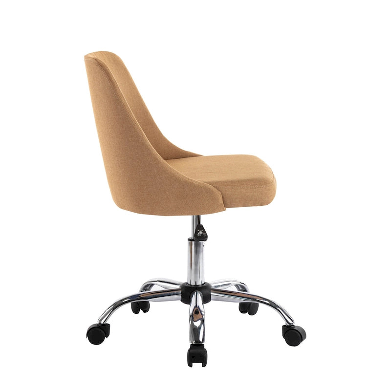 Chaise de bureau en tissu avec piètement chromé