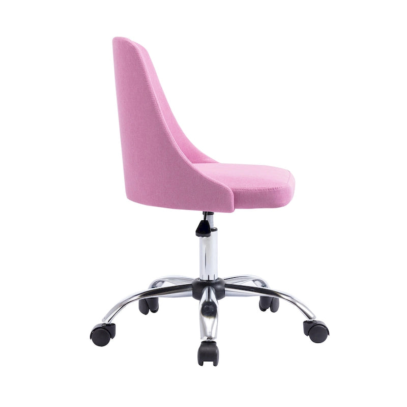 Chaise de bureau en tissu avec piètement chromé