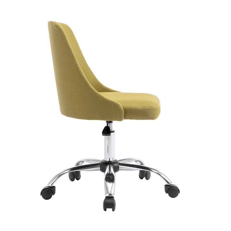 Chaise de bureau en tissu avec piètement chromé