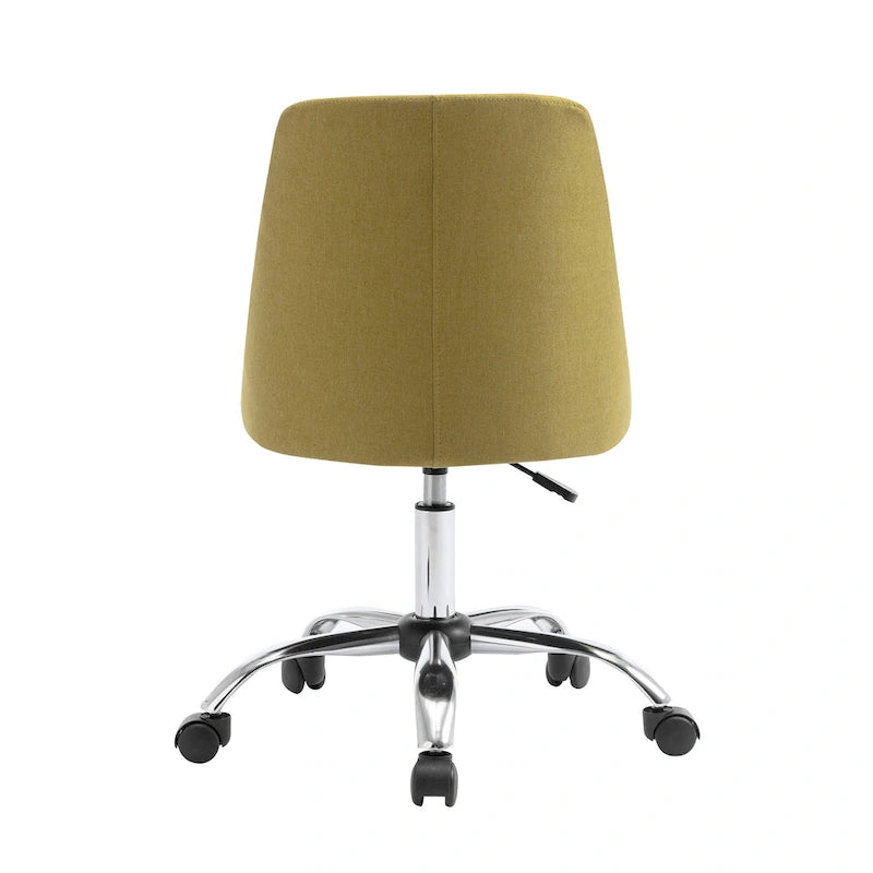 Chaise de bureau en tissu avec piètement chromé