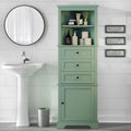 Meuble haut d'angle avec 3 tiroirs et étagères réglables pour salle de bain,