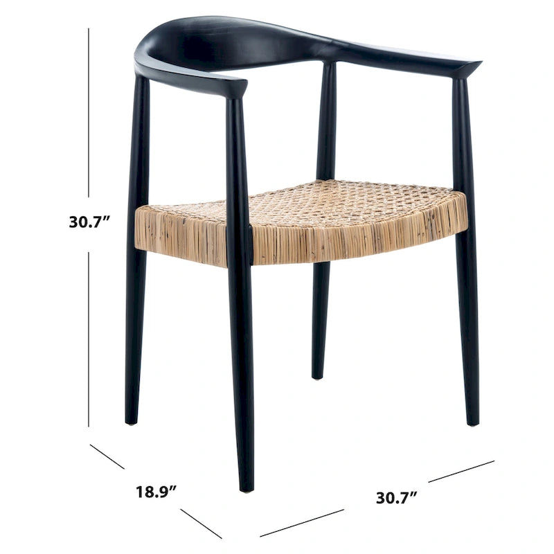 Fauteuil d'appoint en rotin pelé