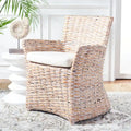 Fauteuil en osier gris délavé