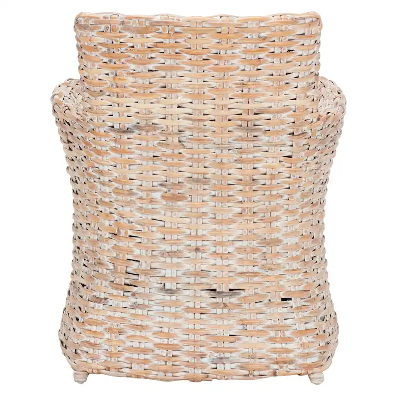 Fauteuil en osier gris délavé